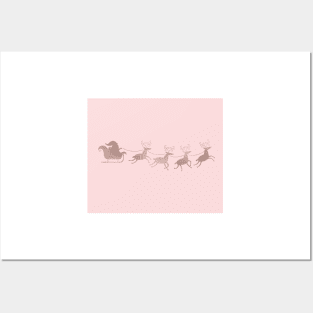 Rose gold - Santa through the night Posters and Art